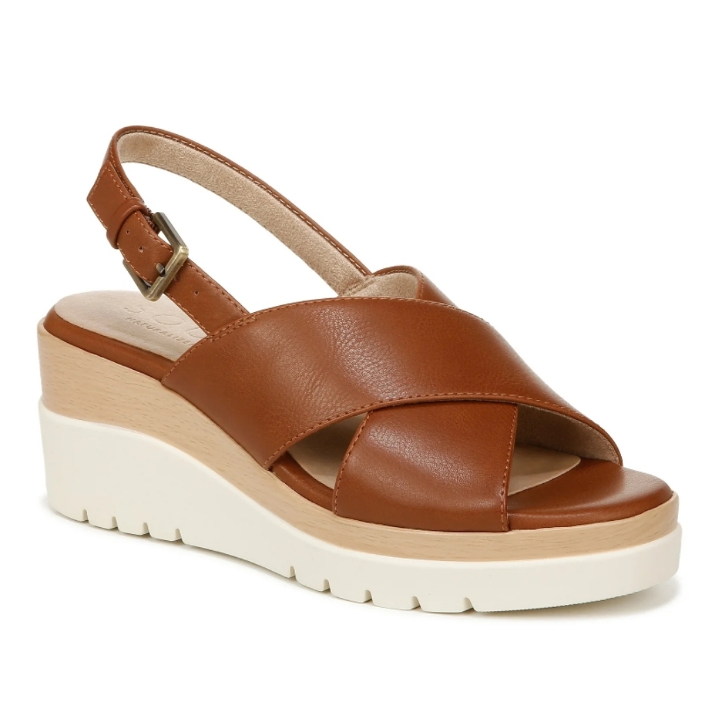 Nwot Soul Naturalizer Good Times Slingback Wedge Sandal Platform Faux Leather 11